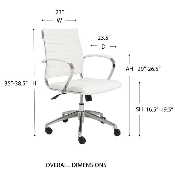 Axel Ribbed Back Executive Office Chair with Aluminum Base for Modern Workspaces