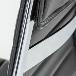 Axel Ribbed Low Back Armless Task Chair with Aluminum Base for Modern Office Workspaces