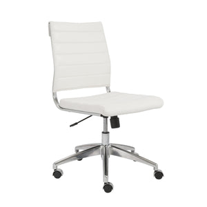 Axel Ribbed Low Back Armless Task Chair with Aluminum Base for Modern Office Workspaces