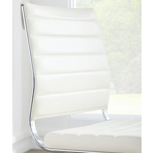 Axel Ribbed Low Back Armless Task Chair with Aluminum Base for Modern Office Workspaces