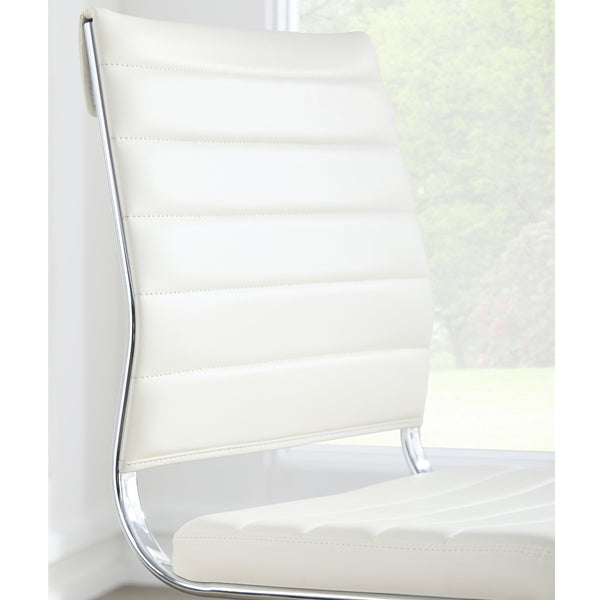 Axel Ribbed Low Back Armless Task Chair with Aluminum Base for Modern Office Workspaces