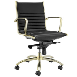 Dirk Bungee Office Chair with Matte Gold Base for Modern Workspace Comfort