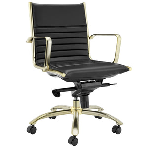 Dirk Bungee Office Chair with Matte Gold Base for Modern Workspace Comfort
