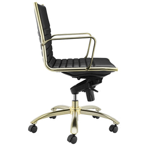 Dirk Bungee Office Chair with Matte Gold Base for Modern Workspace Comfort