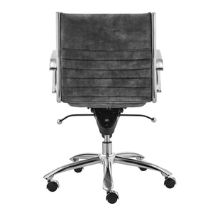 Dirk Velvet Office Chair with Bungee Comfort Seat and Polished Chrome Base