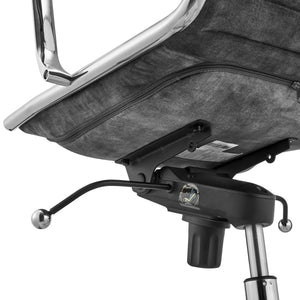 Dirk Velvet Office Chair with Bungee Comfort Seat and Polished Chrome Base