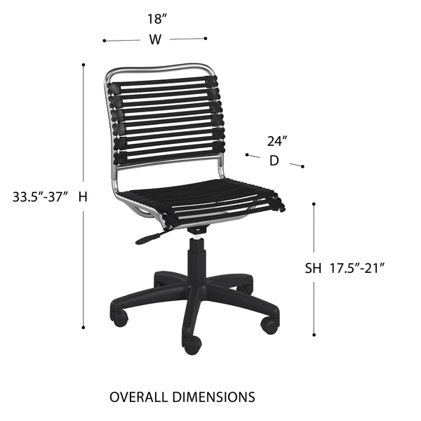 Allison Bungee Low Back Office Chair with Ventilated Seat Ergonomic Support for Home