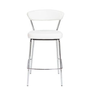Draco Upholstered Counter Stool Set of 2 with Sleek Chrome Base for Kitchen Bar