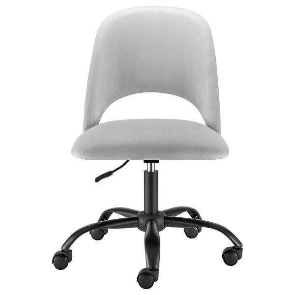 Alby Velvet Upholstered Office Chair with Cutout Back and Padded Seat for Modern Workspace