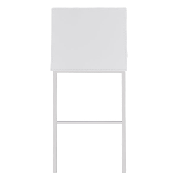Cam Real Leather Stools with Polished Steel Legs Elegant Modern Seating Pair
