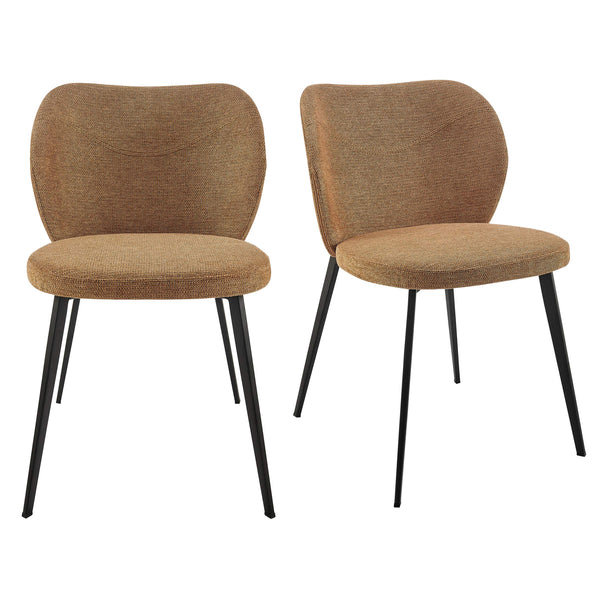 EE Test Vendor Markus Upholstered Side Chair Set with Plush Foam Seat and Durable Stain Resistant Fabric Rust/Black EETEST-17252-RUST