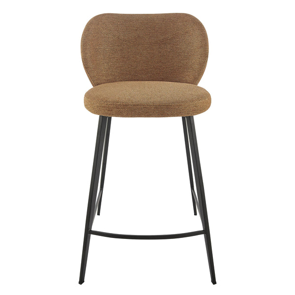 EE Test Vendor Markus Upholstered Counter Stool with Water Repellent Fabric and Plush Foam Padded Seat Rust EETEST-17254-RUST