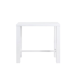 EE Test Vendor Abby High Gloss White Bar Table with Lightweight Wooden Honeycomb Core for Modern Spaces EETEST-19706WHT-KIT