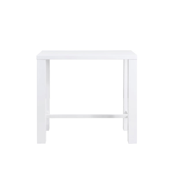 EE Test Vendor Abby High Gloss White Bar Table with Lightweight Wooden Honeycomb Core for Modern Spaces EETEST-19706WHT-KIT
