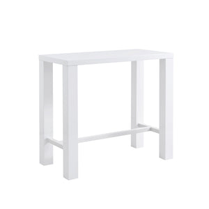 Abby High Gloss White Bar Table with Lightweight Wooden Honeycomb Core for Modern Spaces