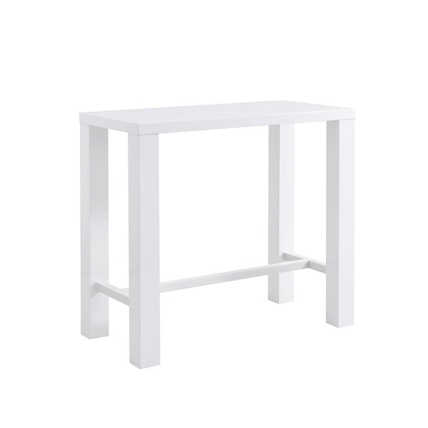 Abby High Gloss White Bar Table with Lightweight Wooden Honeycomb Core for Modern Spaces