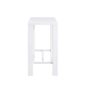 Abby High Gloss White Bar Table with Lightweight Wooden Honeycomb Core for Modern Spaces