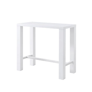 Abby High Gloss White Bar Table with Lightweight Wooden Honeycomb Core for Modern Spaces