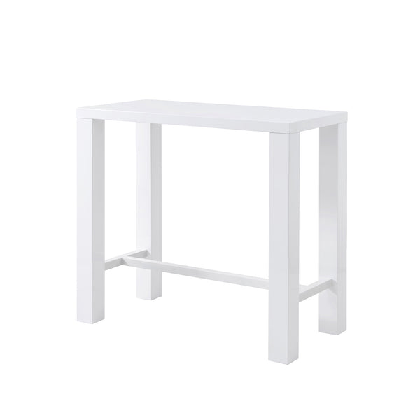 Abby High Gloss White Bar Table with Lightweight Wooden Honeycomb Core for Modern Spaces
