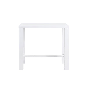 Abby High Gloss White Bar Table with Lightweight Wooden Honeycomb Core for Modern Spaces