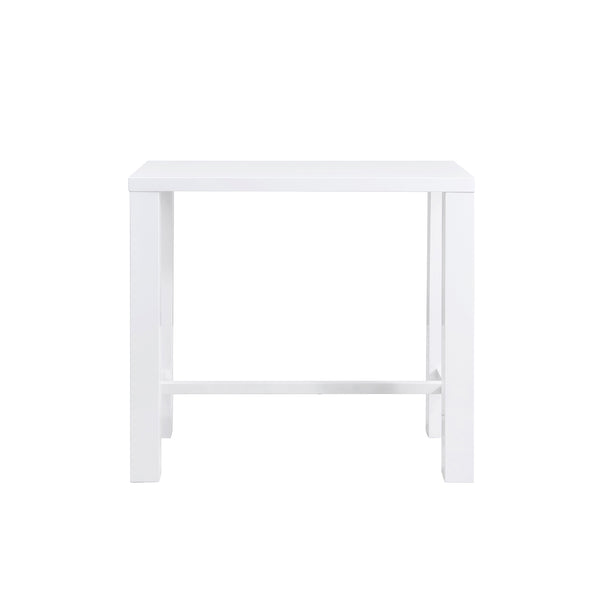 Abby High Gloss White Bar Table with Lightweight Wooden Honeycomb Core for Modern Spaces