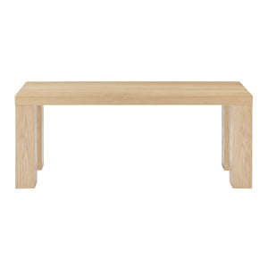 Abby 49 Inch Honeycomb Wood Bench Lightweight Durable Seat for Entryway or Living Room