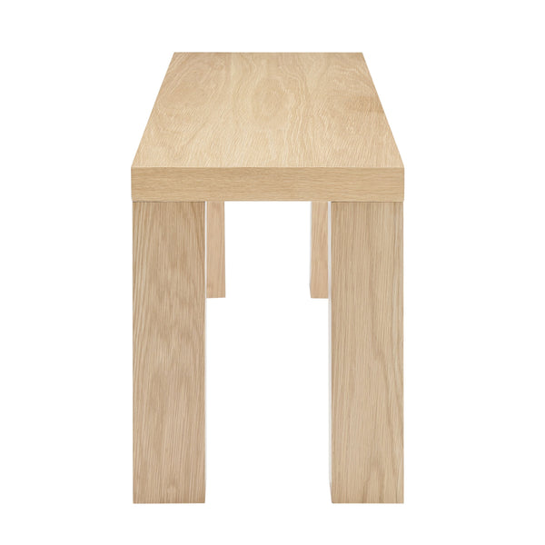 Abby 49 Inch Honeycomb Wood Bench Lightweight Durable Seat for Entryway or Living Room