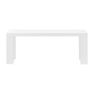 EE Test Vendor Abby 49 Inch Honeycomb Wood Bench Lightweight Durable Seat for Entryway or Living Room High Gloss White EETEST-19720WHT-KIT