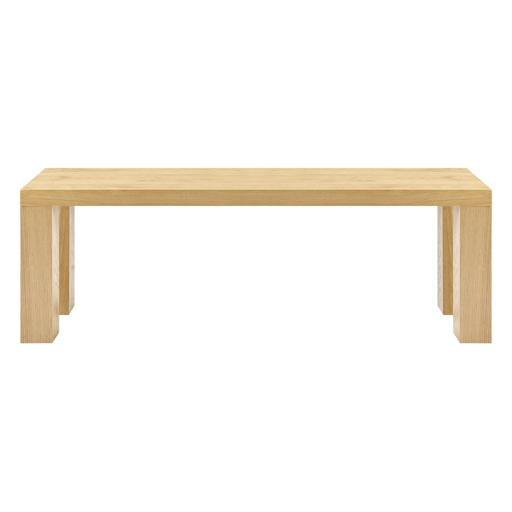EE Test Vendor Abby 57 Inch Honeycomb Wood Bench Lightweight Durable Modern Seating for Entryway or Any Room Oak EETEST-19723OAK-KIT