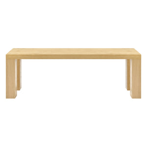 EE Test Vendor Abby 57 Inch Honeycomb Wood Bench Lightweight Durable Modern Seating for Entryway or Any Room Oak EETEST-19723OAK-KIT