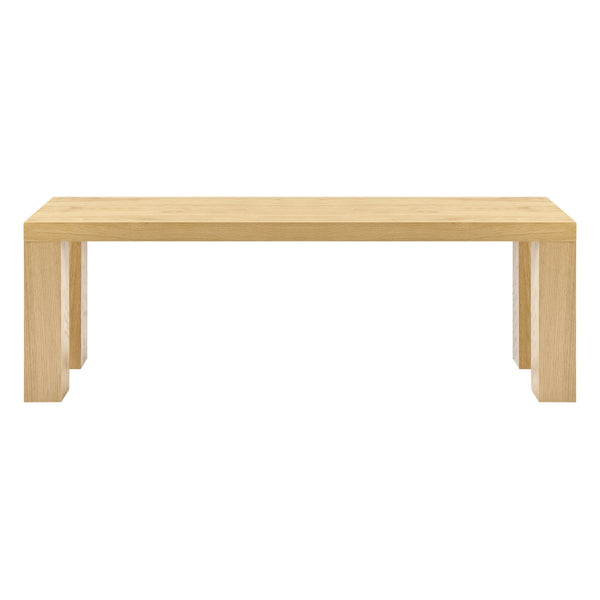 EE Test Vendor Abby 57 Inch Honeycomb Wood Bench Lightweight Durable Modern Seating for Entryway or Any Room Oak EETEST-19723OAK-KIT