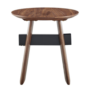 EE Test Vendor Folke Walnut Veneer Side Table with Metal Crossbar for Modern Living Spaces EETEST-19734-WAL