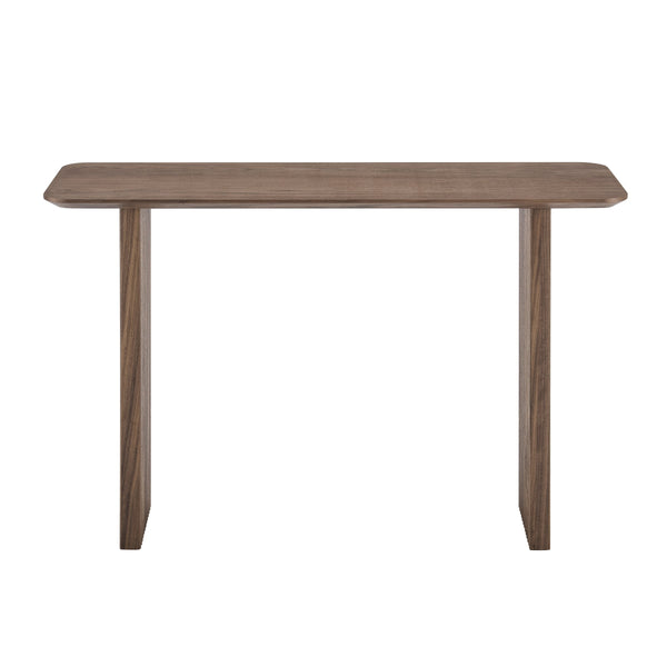 EE Test Vendor Caden Walnut Console Table with Slatted Shelf for Modern or Traditional Living Rooms EETEST-19764-WAL