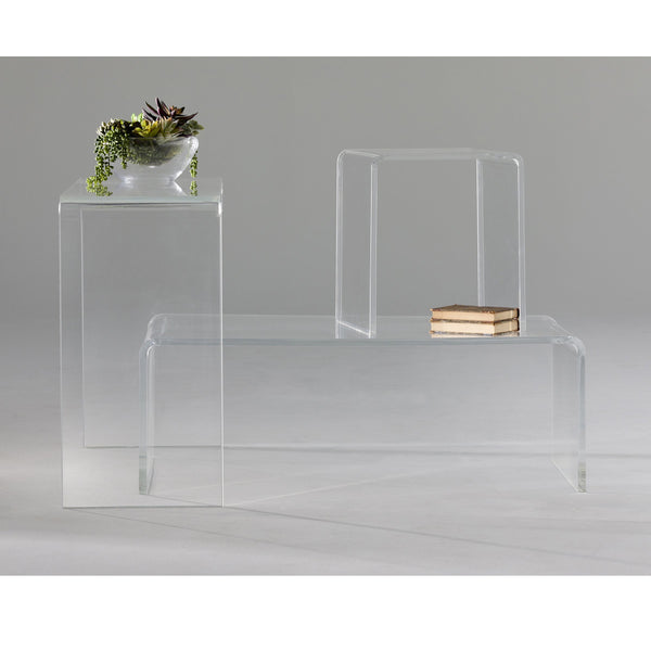 Veobreen Clear Acrylic Side Table Minimalist Silhouette for Modern Living Spaces