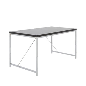 Gilbert Industrial Writing Desk with Exposed Chrome Steel Frame for Home Office