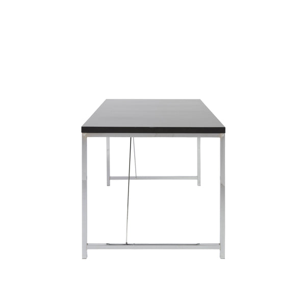 Gilbert Industrial Writing Desk with Exposed Chrome Steel Frame for Home Office