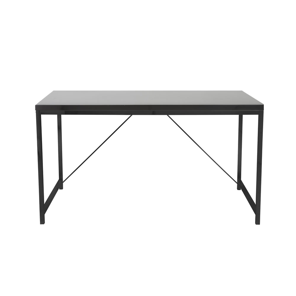 EE Test Vendor Gilbert Steel Frame Writing Desk Sturdy Modern Minimalist Workstation for Home Office Black EETEST-23533-BLK