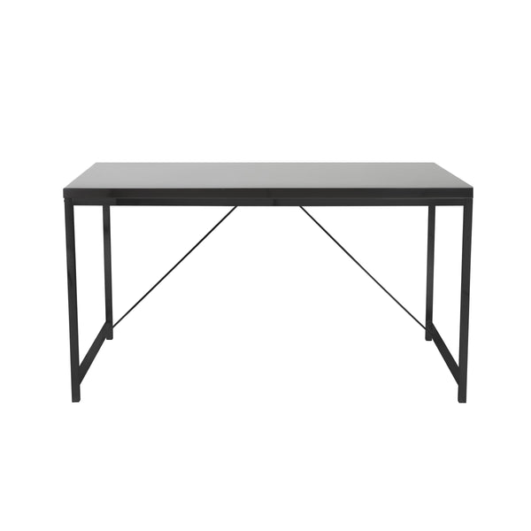 EE Test Vendor Gilbert Steel Frame Writing Desk Sturdy Modern Minimalist Workstation for Home Office Black EETEST-23533-BLK