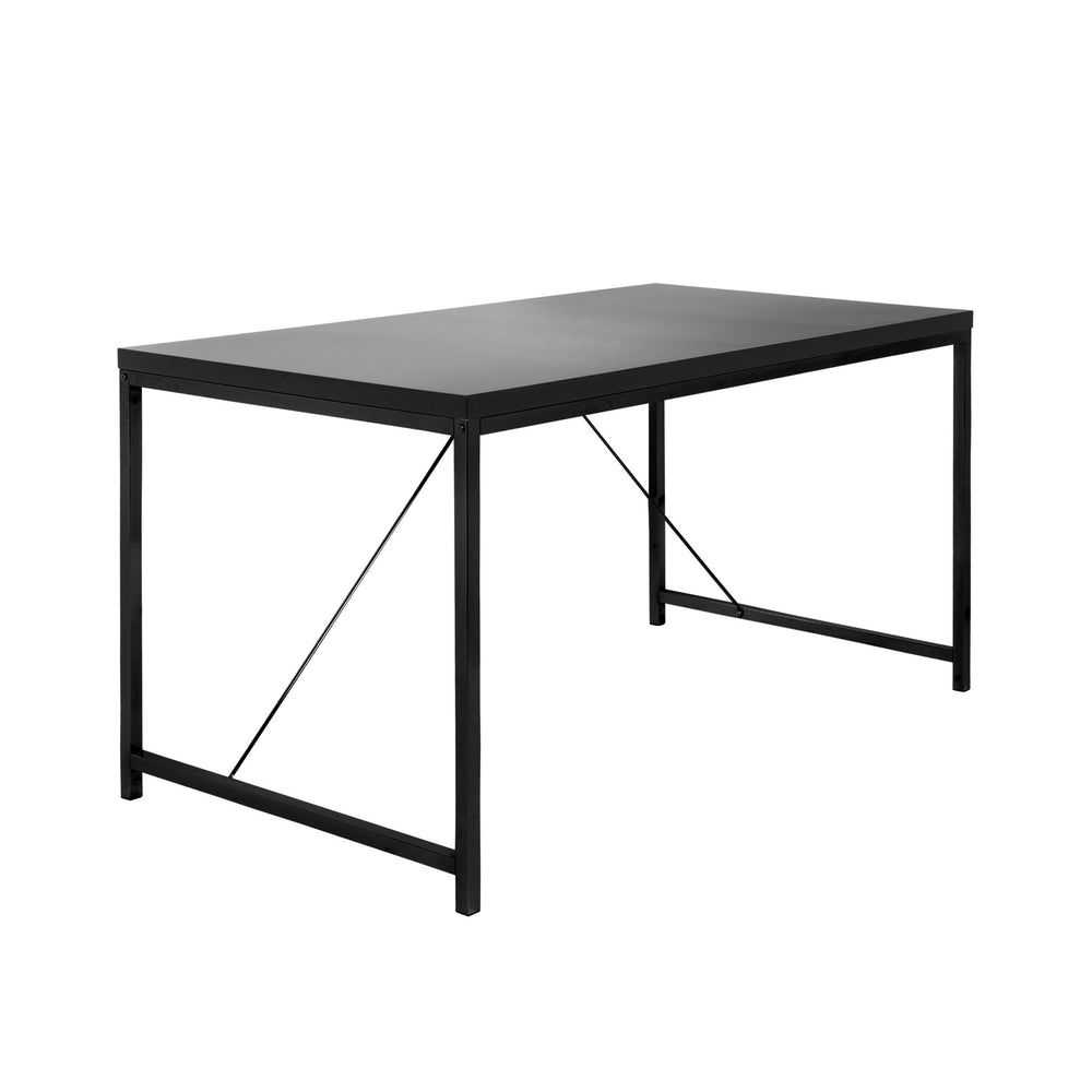 EE Test Vendor Gilbert Steel Frame Writing Desk Sturdy Modern Minimalist Workstation for Home Office Black EETEST-23533-BLK