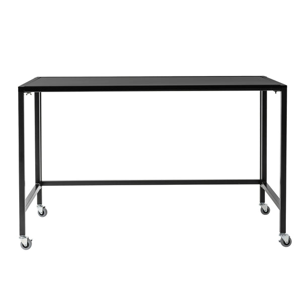 EE Test Vendor Christel Space Saving Folding Home Office Desk with Sturdy Black Metal Frame EETEST-27279BLK