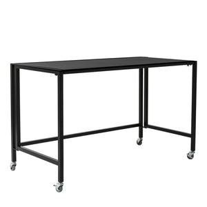 Christel Space Saving Folding Home Office Desk with Sturdy Black Metal Frame