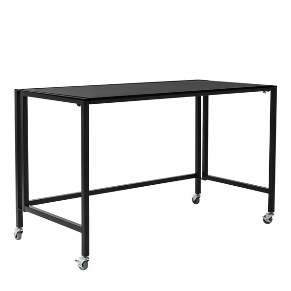 Christel Space Saving Folding Home Office Desk with Sturdy Black Metal Frame