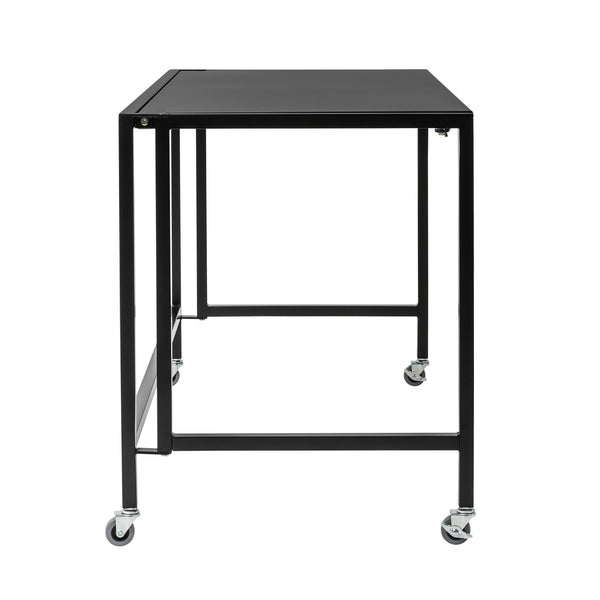 Christel Space Saving Folding Home Office Desk with Sturdy Black Metal Frame