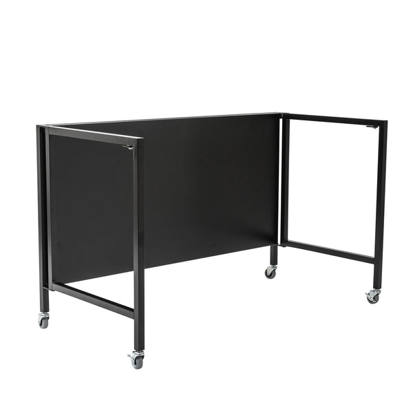 Christel Space Saving Folding Home Office Desk with Sturdy Black Metal Frame