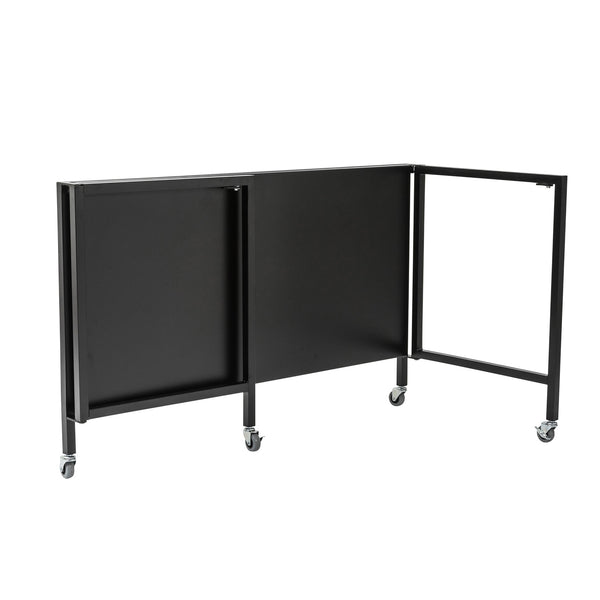 Christel Space Saving Folding Home Office Desk with Sturdy Black Metal Frame
