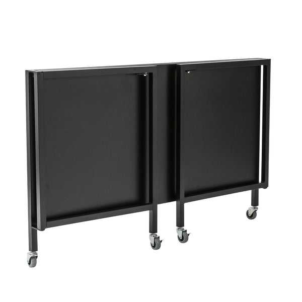 Christel Space Saving Folding Home Office Desk with Sturdy Black Metal Frame