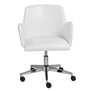 EE Test Vendor Sunny Pro Leatherette Office Chair with Polished Chrome Base for Modern Workspaces White EETEST-29724WHT