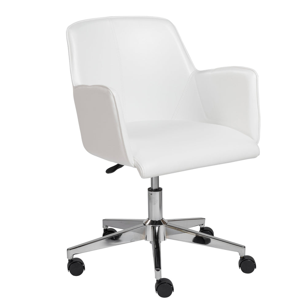 EE Test Vendor Sunny Pro Leatherette Office Chair with Polished Chrome Base for Modern Workspaces White EETEST-29724WHT