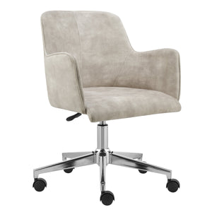 Sunny Pro Velvet Office Chair with Polished Chrome Base for Modern Workspaces and Comfort