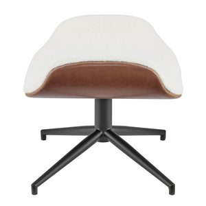 Lennart Retro Modern Ottoman with Plush Seat and Matte Base for Stylish Lounge Accent